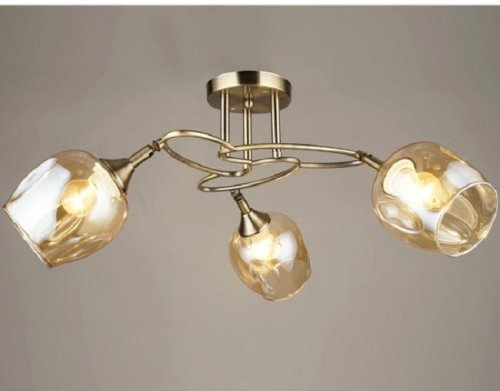 Люстра потолочная трехрожковая Мелодия Света Е27 220В Золото картинка 